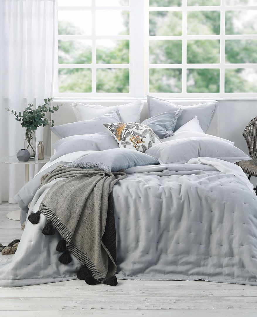 MM Linen - Laundered Linen - Bedspread Set - Pewter image 0